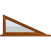Деревянное окно – треугольник из лиственницы Модель 111 Светлый дуб